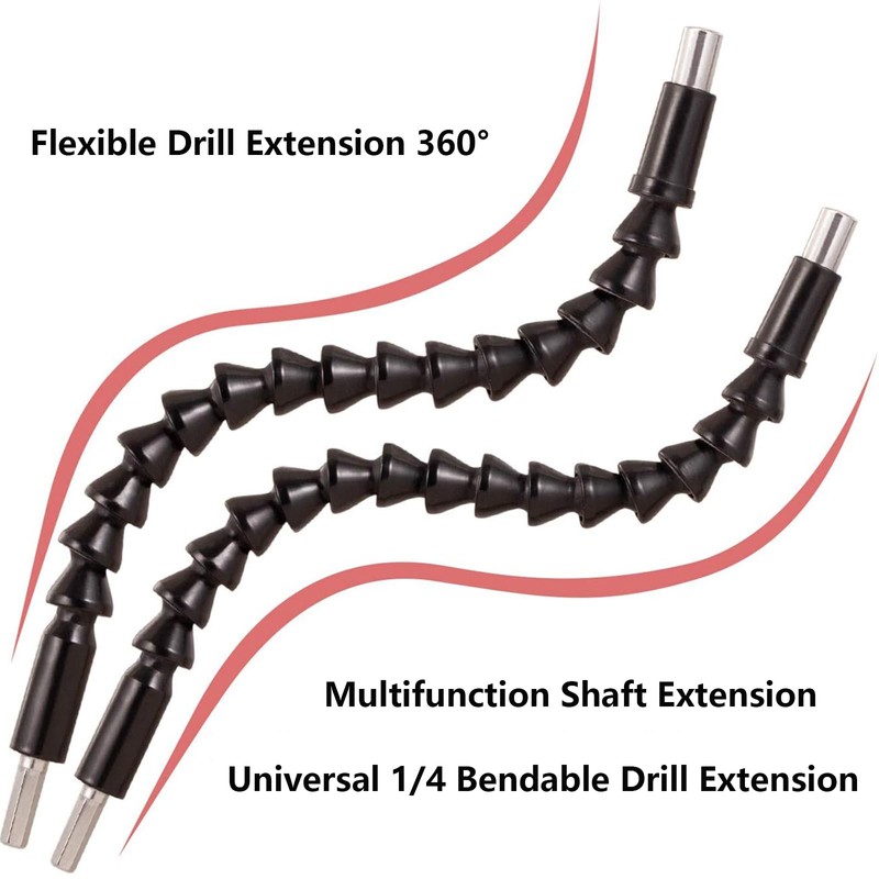 YIOYULEN Flexible Drill Bit Extension, Bendable Drill Extension11.6inch, Manual 90°