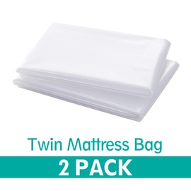 VICMORE Plastic Twin Mattress Bags 2 Pack - Waterproof, Recyclable Mattress Cover for Twin & Twin XL - Durable Clear Storage and Moving Bags - 39"x96" Twin Mattress Protectors