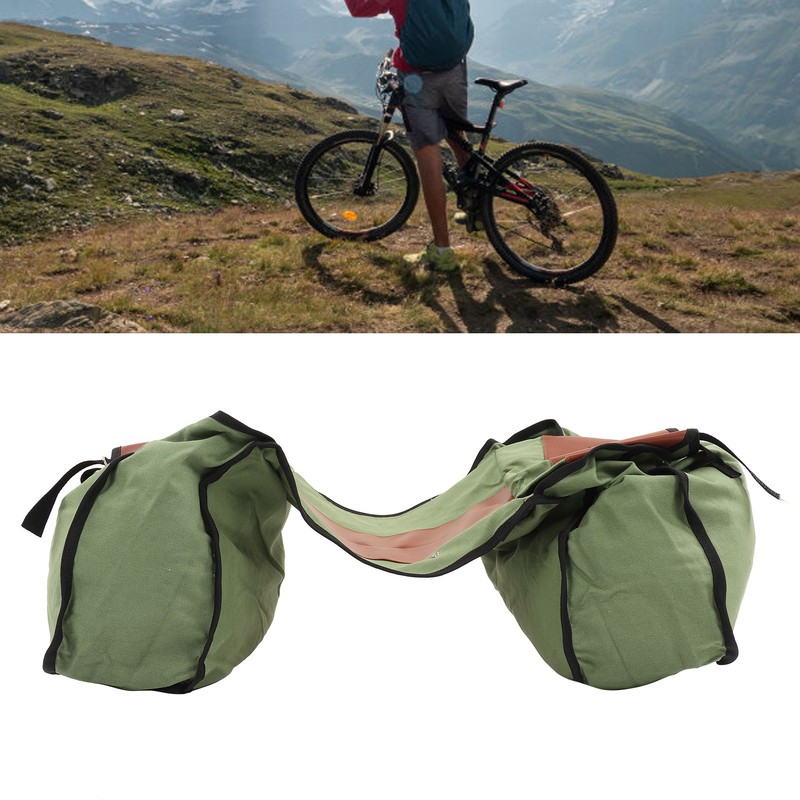 Bicycle Bike Rear Seat Carrier Bag Canvas Cycling Double Bags