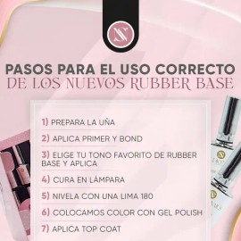 Caja Con 6 Esmaltes Rubber Base Clear 10ml Cu. Studio Nails Color Transparente                                                                        