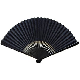 Hand Fan Fabric Location Large Fan Parents Black Coating Black Dyed Navy Pattern