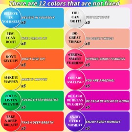 60 Pieces Motivational Stress Balls 2.5 Inch Inspirational Stress Relief Ball Bulk Hand Exercise Balls Encouraging Colorful Foam Balls Anxiety Small Balls with Quotes for Kids Adults Teens, 12 Styles