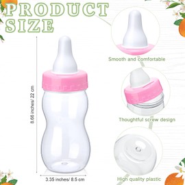 Roowest 512 Pcs Baby Shower Games Guess How Many Pacifiers Sign 100 Small Guessing Games 10 HB Pencils 750ml Milk Bottle 400 Acrylic Pacifiers Decoration for Guest Gender Reveal(Pink,Orange)