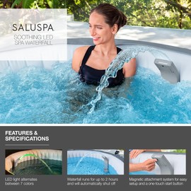 Bestway SaluSpa Waterfall Feature with LED Lights | Built-in Lights with 7 Color Modes | Compatible with Most Bestway Inflatable and Portable SaluSpa Hot Tub Spas