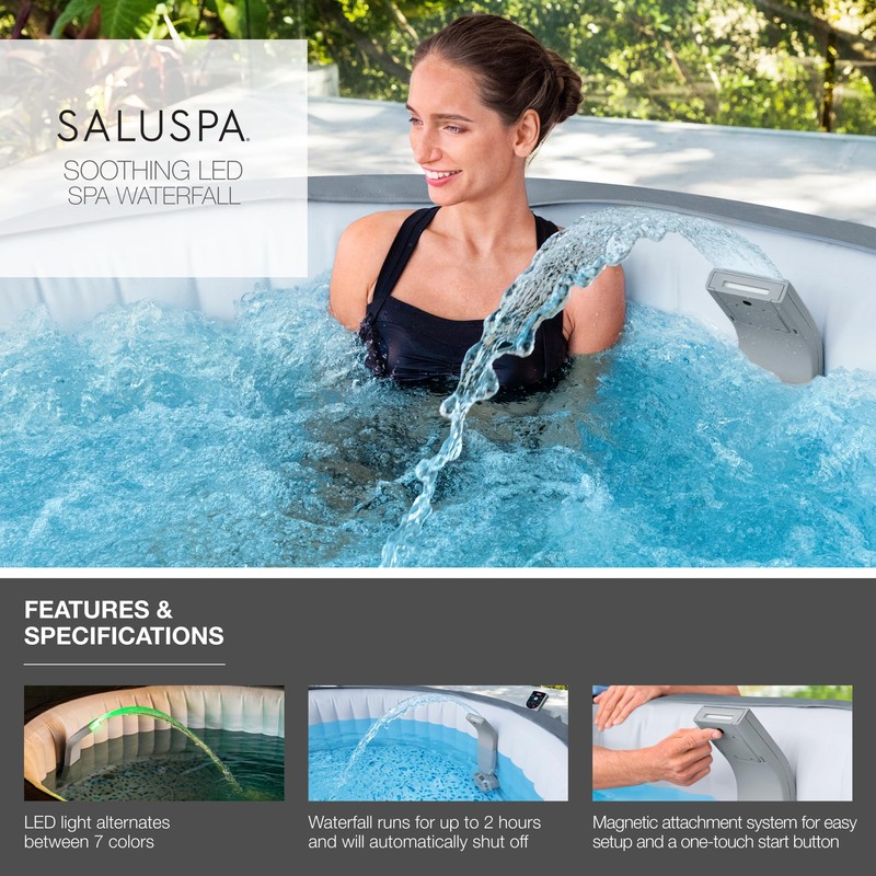Bestway SaluSpa Waterfall Feature with LED Lights | Built-in Lights