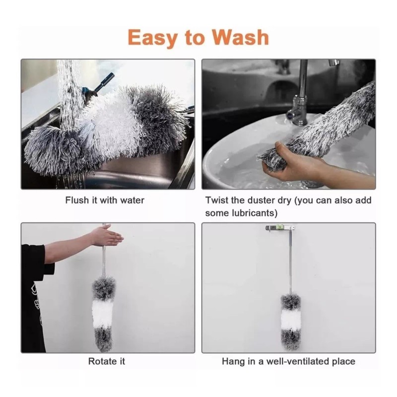 Dolores Plumero Retractil Plegable Microfibra Limpiador Polvo Techos