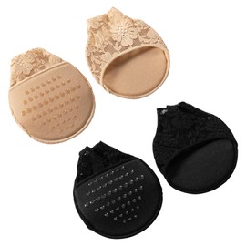 4 Paar Rutschfeste Atmungsaktive Füßlinge für High Heels und Sneaker (2 Paar hautfarben + 2 Paar schwarz, Einheitsgröße) 4 Paar Unsichtbare Ballenpolster Vorfuß,Ballenpolster High Heels Einlagen