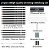 Drawing Sketching Pencil Set, 24 Piece Pro Artist Sketch Kit