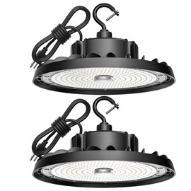 SHINEWOO UFO LED High Bay Light 240W 36,000lm 5000K Daylight, High Bay LED Shop Lights with US Plug 5’ Cable, Commercial Warehouse Lights, Factory Area Lighting Fixture, Non-Dim, 2PCS