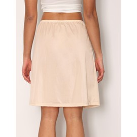 GYS Women's Nylon Half Slips for Under Dresses Anti-Static Underskirt, Beige, X-Large
