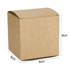 10Pcs Square Gift Wrapping Box Krapf Paper Present Box 10x10x10cm Brown Paper Gift Packaging Box Favor for Birthday Wedding Party Baby Shower Bridesmaid Proposal Christmas Party Supplies