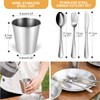 Odoland Camping Cutlery Set with Portable Pouch Case, Stainless Steel