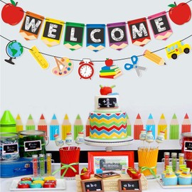 Mollytek Welcome Garland, Welcome Banner, Decoration, Back to School, Kindergarten Decoration, Birthday Celebration, Sports Party, Cultural Festival, Nursery School, Entrance Ceremony, Classroom, Wall Decoration, Photos, Props