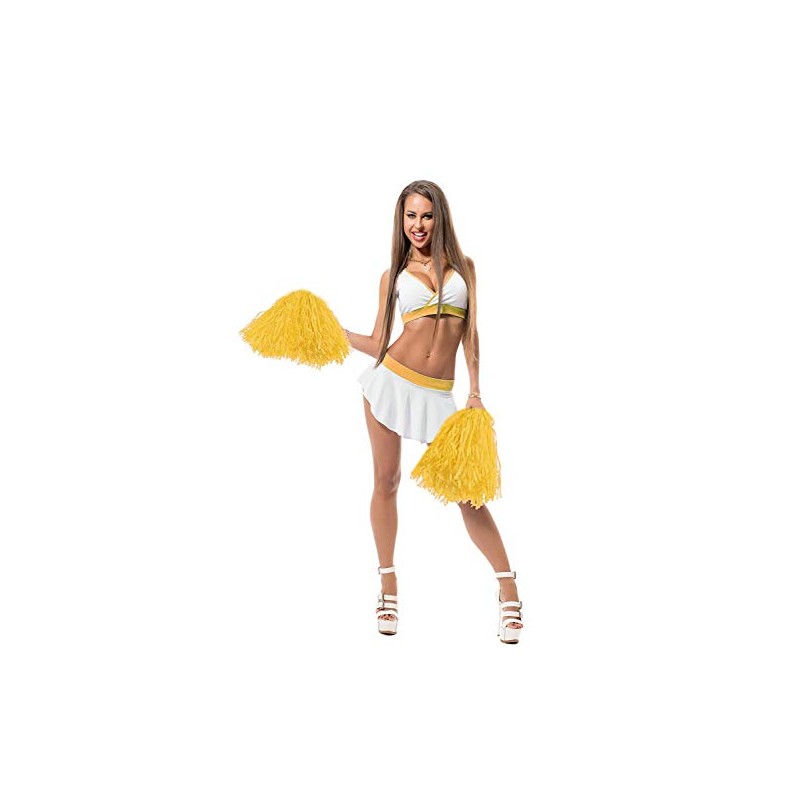 PUZINE Pack of 12 Cheerleading Plastic Pom Poms (1 Dozen),