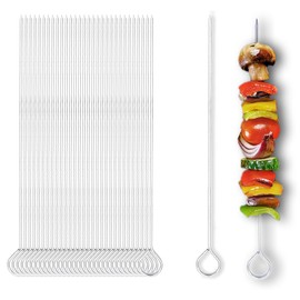 Metal skewers 30 pcs 7.8 Inch Metal skewers for Grilling Meat, Vegetables & Shish Kebabs – Reusable & Oven-Safe Perfect for Outdoor Cooking and Party