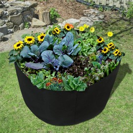 MeiBoAll 150 Gallon Plant Grow Bags, Heavy Duty Fabric Round Raised Garden Bed Planter Pots, Raised Garden Planting Bed Round Breathable Felt Planting Container for Flower Vegetable Potato