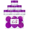 Beauticom 20G/20ML Clear Round Sample Container Jars with Purple Lids