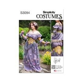 Simplicity SS3094H5 Misses' Fantasy Pullover Gown Costume Sewing Pattern Packet by Raine Emery, Design Code S3094, Sizes 6-8-10-12-14