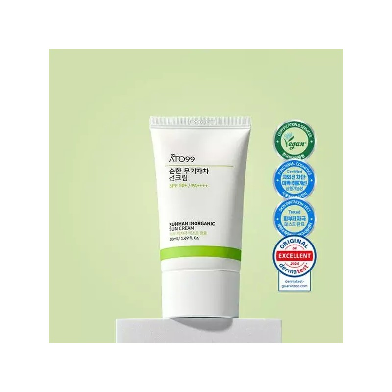 Ato99 [아토99]무기자차 선크림 50ml 1+1 자극 눈시림 없는 톤업 썬크림