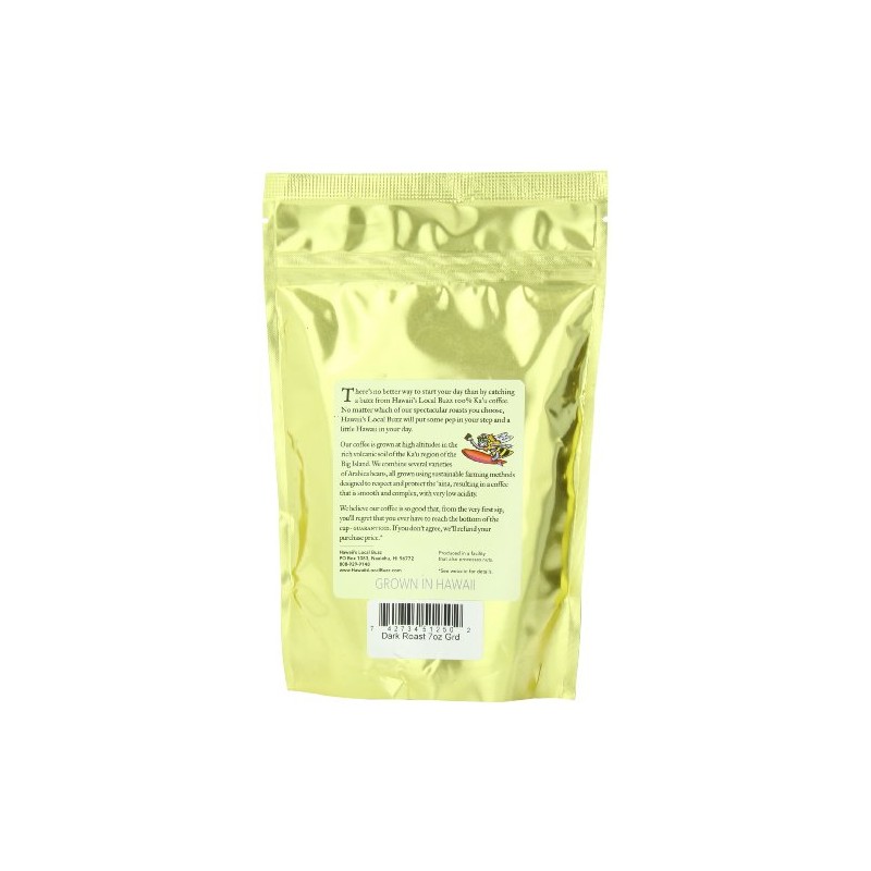 Hawaii's Local Buzz Ground Coffee, Dark Roast, 7 Ounce