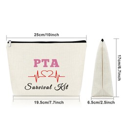 Sazuwu Physical Therapist Assistant Gifts for Women Makeup Bag Pta Volunteer Appreciation Gifts PTA Graduation Gift Cosmetic Bag PTA Thank You Gifts Physical Therapy Gifts for Therapist