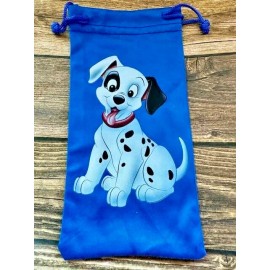 Unbranded Soft Eye Sunglasses Accessory Pouch Pull Top Blue 101 Dalmatians Dog Puppy Spots