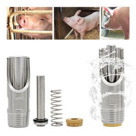ZHEQOGZH 20 Pieces Pig Nipple Waterer 1/2 Inch Stainless Steel Automatic Pig Nipple Water Feeder for Pigs Hog Nipple Drinker Pig Water Nipple for Barrel Hog Nipples for Pigs Hogs Sows
