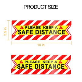 Zpana Car Reflective Magnet Decals, 4PCS Magnetic Keep a Safe Distance Safety Warning Signs Sticker for Auto Bumper Window, Vehicle Exterior Decoration, Universal for SUV Sedan Truck