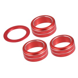 A ABSOPRO Air Conditioning Shift Knob Cover for Honda Civic 2022 11th Gen AC Climate Control Engine Start Stop Push Button Rings Red (Set of 4)