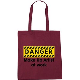 Hippowarehouse Danger Make Up Artist at work Tote Shopping Gym Beach Bag 42cm x38cm, 10 litres