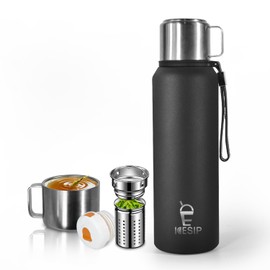 27oz Stainless Steel Vacuum Insulated Water Bottle with Handle & Lid,Thermo for Hot Drinks/Cold Drinks, Leakproof Travel Flask with Cup,for Camping, Office