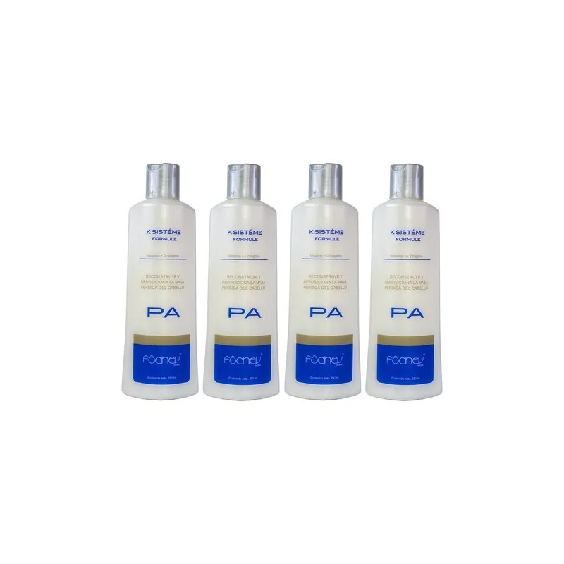 Pack 4 K Sisteme Formule Keratina + Colágeno 250ml Fochev