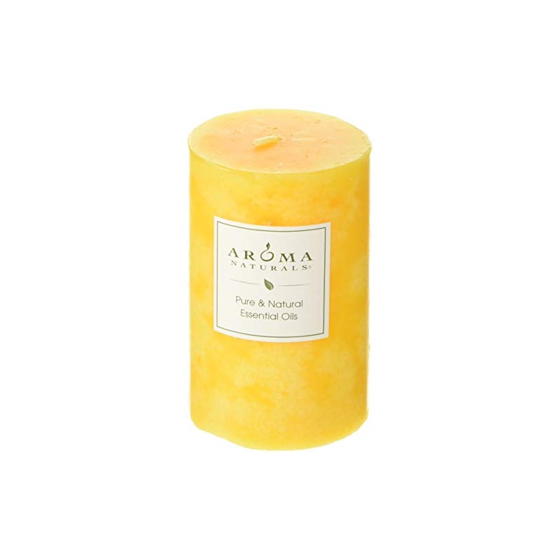 Aroma Naturals Lavender & Tangerine Essential Oil Scented Pillar Candle,