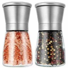 Unbranded Premium Salt and Pepper Grinder Set with cleaning brush