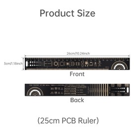 PCB Ruler, Multifunctional Electronic Engineers Rule 10 inch 25cm Printed Circuit Board Ruler (25CM)