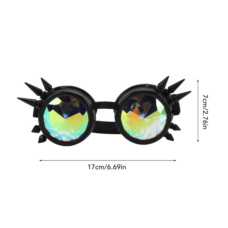 Steampunk Goggles Retro PC ABS with Elastic Band Kaleidoscope Rave