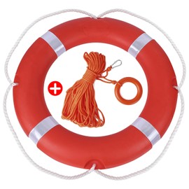 23 inch Boat Safety Throw Ring with Water Floating Lifesaving Rope 98.4FT Set, 1.5 KG International Standard Outdoor Professional Throwing Rings Rope Rescue Lifeguard Lifesaving