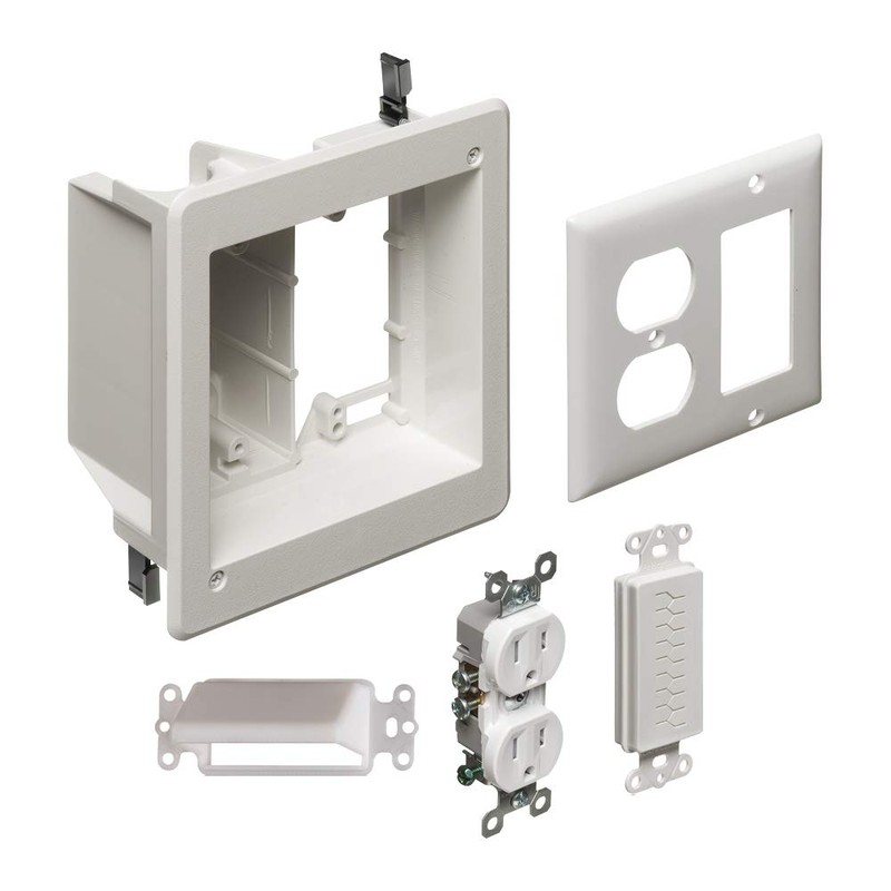 Arlington TVBR505K-1 TV Box Recessed Kit with Outlet and Wall