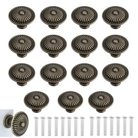 Mlczwt Pack of 15 Vintage Bronze Cabinet Knobs, Dresser Knobs with Screw, Bronze Furniture Knobs, Mini Drawer Knobs, Bronze, Antique Drawer Knobs, for Cupboard, Drawer, Jewellery Boxes