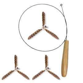 SunGrow Brown Feather Wand, Interactive Indoor Cat Toy with 1 Fishing Pole (34”) and 3 Feather Teasers (7”), Flexible Rod, Feline Fitness and Entertainment, 1 Set Per Pack  