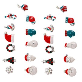 SAFIGLE Christmas Nail Charms Set Durable Alloy Xmas Tree Santa Claus Snowflake Nail Jewels for Holiday Manicure Decoration for Festive Parties and Everyday Wear