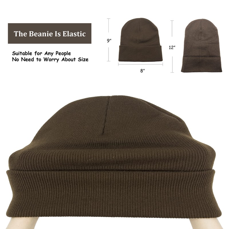Gorro unisex de punto suave y cálido, con puños, para