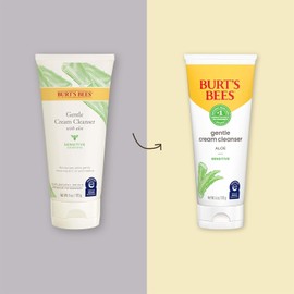 Burt's Bees Gentle Cream Cleanser with Aloe for Sensitive Skin 98.9% Natural Ingredients 6 oz Cream Cleanser / 민감성 피부를 위한 알로에가 함유된 버트비 젠틀 크림 클렌저 98.9% 천연 성분 6온스 Cream Cleanser