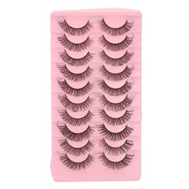 Paquete de Pestañas Postizas Naturales 3D, 10 Pares, Reutilizables y s, Volumen Largo y Grueso, Kits DD Wispy