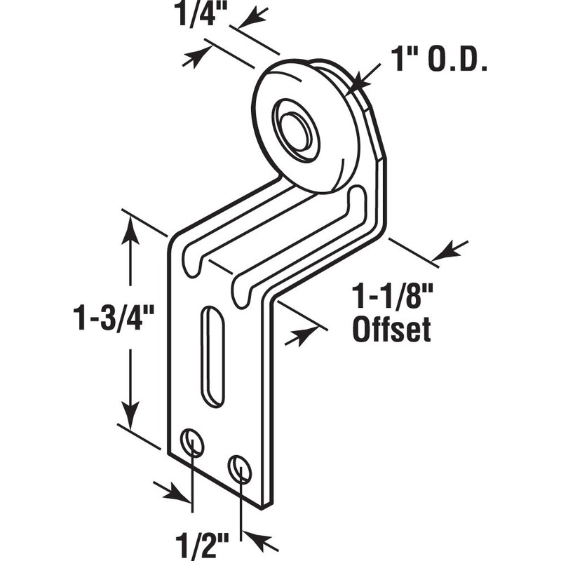 Prime-Line N 6514 1-1/8 in. Back Position Top-Hung Bypass Closet