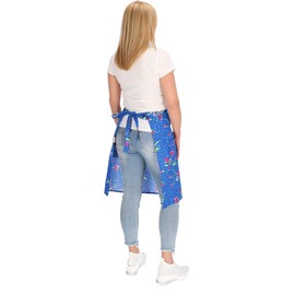Apron Cotton Colourful Floral Apron Half Apron Cooking Apron, blue