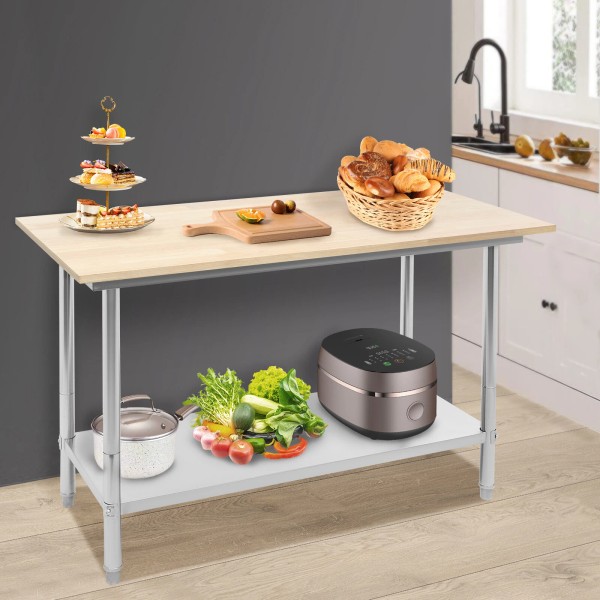 TOOL1SHOoo Oak Wood Top Work Table Workbench Work Table with