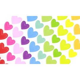 Multicolor Heart Shape Stickers Color Coding Labels - 10 Sheets