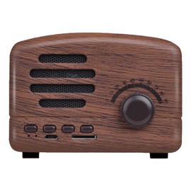 Vintage Bluetooth Speaker Multifunction Innovative Plug in Card Strong Bass Retro Wireless Speaker for Outdoor Travel Home Walnut