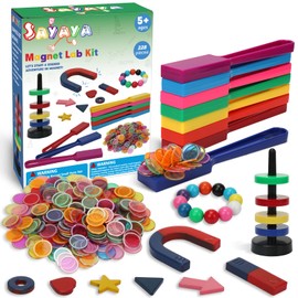 SAYAYA 228 PCS Magnetic Science Set 8 Bingo Wands 200 Colorful Bingo Chips 12 Magnetic Ball 7 Magnet 1Magnet Post with Ring for Educational Science Learning Counting Sorting Activities for Classroom